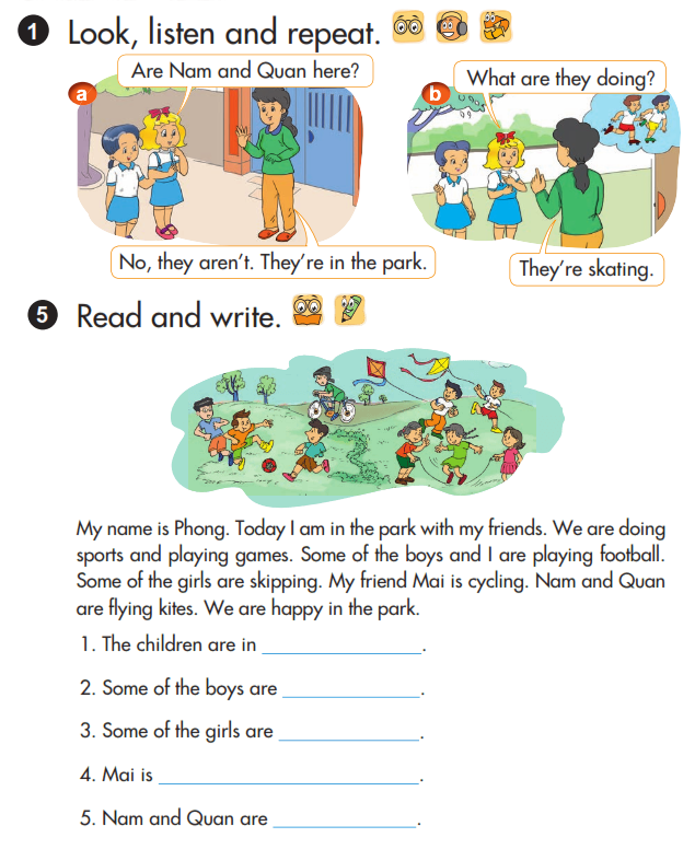 Giải chi tiết bài tập sách giáo khoa tiếng Anh lớp 3 unit 19