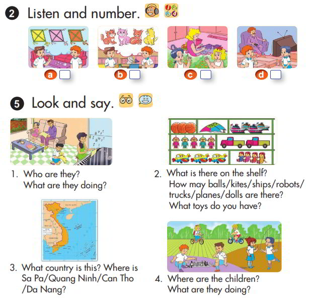 Giải chi tiết bài tập sách giáo khoa tiếng Anh lớp 3 review 4